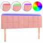 Preview: LED Kopfteil Rosa 144x5x78/88 cm Samt