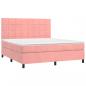 Preview: Boxspringbett mit Matratze & LED Rosa 180x200 cm Samt