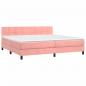 Preview: Boxspringbett mit Matratze & LED Rosa 200x200 cm Samt