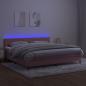 Preview: Boxspringbett mit Matratze & LED Rosa 200x200 cm Samt