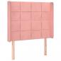 Preview: LED Kopfteil Rosa 93x16x118/128 cm Samt