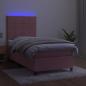 Preview: Boxspringbett mit Matratze & LED Rosa 90x190 cm Samt