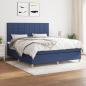 Preview: ARDEBO.de - Boxspringbett mit Matratze Blau 180x200 cm Stoff