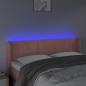 Preview: LED Kopfteil Rosa 147x16x78/88 cm Samt