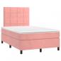 Preview: Boxspringbett mit Matratze & LED Rosa 120x200 cm Samt