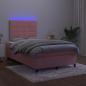 Preview: Boxspringbett mit Matratze & LED Rosa 120x200 cm Samt