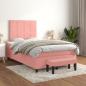 Preview: ARDEBO.de - Boxspringbett mit Matratze Rosa 120x200 cm Samt