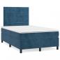 Preview: Boxspringbett mit Matratze Dunkelblau 120x200 cm Samt