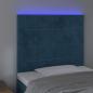 Preview: LED Kopfteil Dunkelblau 100x5x118/128 cm Samt