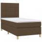 Preview: Boxspringbett mit Matratze & LED Dunkelbraun 90x200 cm Stoff