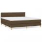 Preview: Boxspringbett mit Matratze Dunkelbraun 180x200 cm Stoff