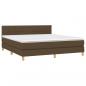 Preview: Boxspringbett mit Matratze Dunkelbraun 180x200 cm Stoff