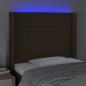 Preview: LED Kopfteil Dunkelbraun 93x16x118/128 cm Stoff