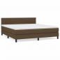 Preview: Boxspringbett mit Matratze Dunkelbraun 180x200 cm Stoff