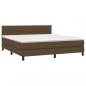 Preview: Boxspringbett mit Matratze Dunkelbraun 180x200 cm Stoff