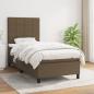 Preview: ARDEBO.de - Boxspringbett mit Matratze Dunkelbraun 90x200 cm Stoff