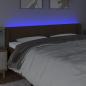 Preview: LED Kopfteil Dunkelbraun 183x16x78/88 cm Stoff