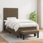 Preview: ARDEBO.de - Boxspringbett mit Matratze Dunkelbraun 90x200 cm Stoff