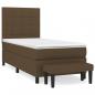 Preview: Boxspringbett mit Matratze Dunkelbraun 90x200 cm Stoff