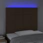 Preview: LED Kopfteil Dunkelbraun 90x5x118/128 cm Stoff