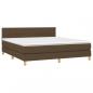 Preview: Boxspringbett mit Matratze & LED Dunkelbraun 180x200 cm Stoff