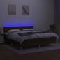 Preview: Boxspringbett mit Matratze & LED Dunkelbraun 180x200 cm Stoff