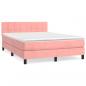 Preview: Boxspringbett mit Matratze Rosa 140x200 cm Samt