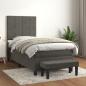 Preview: ARDEBO.de - Boxspringbett mit Matratze Dunkelgrau 100x200 cm Samt