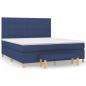 Preview: Boxspringbett mit Matratze Blau 180x200 cm Stoff