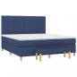 Preview: Boxspringbett mit Matratze Blau 180x200 cm Stoff