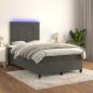 Preview: ARDEBO.de - Boxspringbett mit Matratze & LED Dunkelgrau 120x200 cm Samt