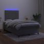 Preview: Boxspringbett mit Matratze & LED Dunkelgrau 120x200 cm Samt