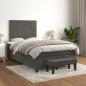 Preview: ARDEBO.de - Boxspringbett mit Matratze Dunkelgrau 120x200 cm Samt