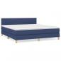 Preview: Boxspringbett mit Matratze Blau 160x200 cm Stoff