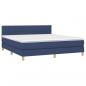 Preview: Boxspringbett mit Matratze Blau 160x200 cm Stoff