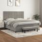 Preview: ARDEBO.de - Boxspringbett mit Matratze Hellgrau 180x200 cm Samt