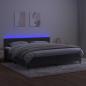 Preview: Boxspringbett mit Matratze & LED Dunkelgrau 200x200 cm Samt