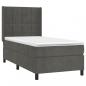 Preview: Boxspringbett mit Matratze Dunkelgrau 100x200 cm Samt