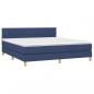 Preview: Boxspringbett mit Matratze & LED Blau 160x200 cm Stoff