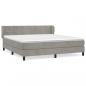 Preview: Boxspringbett mit Matratze Hellgrau 160x200 cm Samt