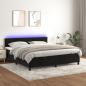 Preview: ARDEBO.de - Boxspringbett mit Matratze & LED Schwarz 160x200 cm Samt