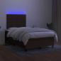 Preview: Boxspringbett mit Matratze & LED Dunkelbraun 120x200 cm Stoff