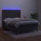 Preview: Boxspringbett mit Matratze & LED Dunkelgrau 140x200 cm Samt