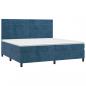 Preview: Boxspringbett mit Matratze & LED Dunkelblau 200x200 cm Samt