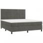 Preview: Boxspringbett mit Matratze & LED Dunkelgrau 160x200 cm Samt