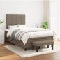 Preview: ARDEBO.de - Boxspringbett mit Matratze Taupe 120x200 cm Stoff