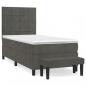 Preview: Boxspringbett mit Matratze Dunkelgrau 80x200 cm Samt