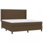 Preview: Boxspringbett mit Matratze & LED Dunkelbraun 180x200 cm Stoff