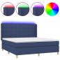 Preview: Boxspringbett mit Matratze & LED Blau 160x200 cm Stoff