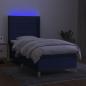 Preview: Boxspringbett mit Matratze & LED Blau 90x190 cm Stoff